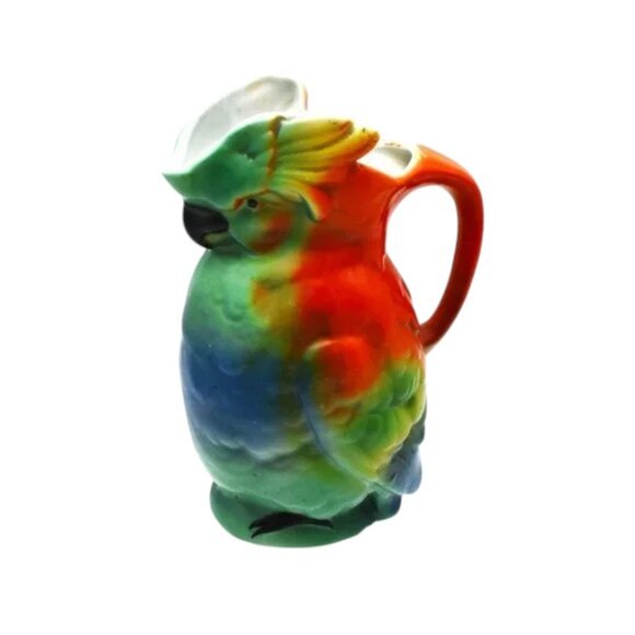 Vintage German Parrott Creamer Bird Owl - Picture 1 of 6